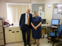 Graham at Withernsea Minor Injuries Unit with Kate Monkham, Nurse Practitioner