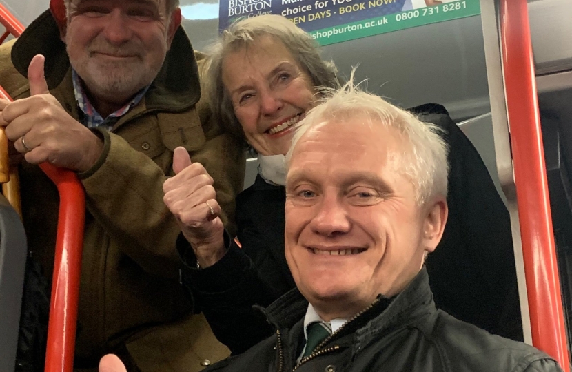 Graham on Cherry Burton bus service with Cllrs Pauline Greenwood & Kevin Beaumont.jpg