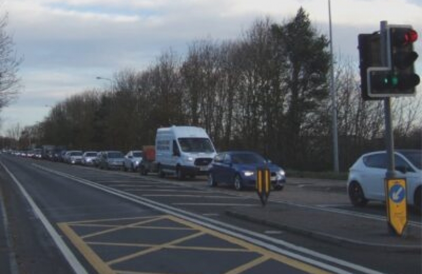 Long queue of traffic at Jock's Lodge