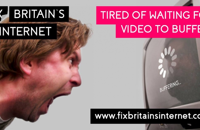 Fix Britain's Internet Graphic - Man yelling at buffering television