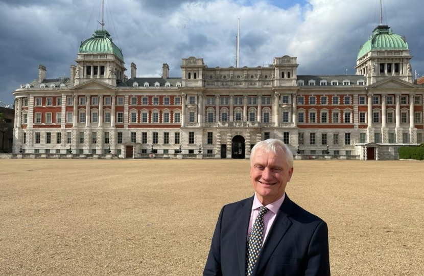 Graham in front of OAB (standing sideways)