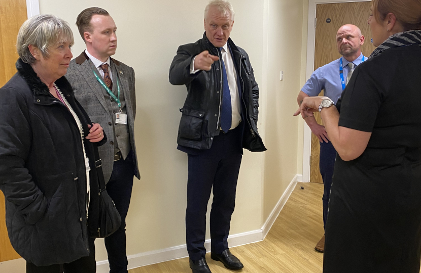 Cllr Lyn Healing, Cllr Sean McMaster, Graham Stuart MP, Adrian Taylor and Karen Mazingham at Withernsea Community Hospital