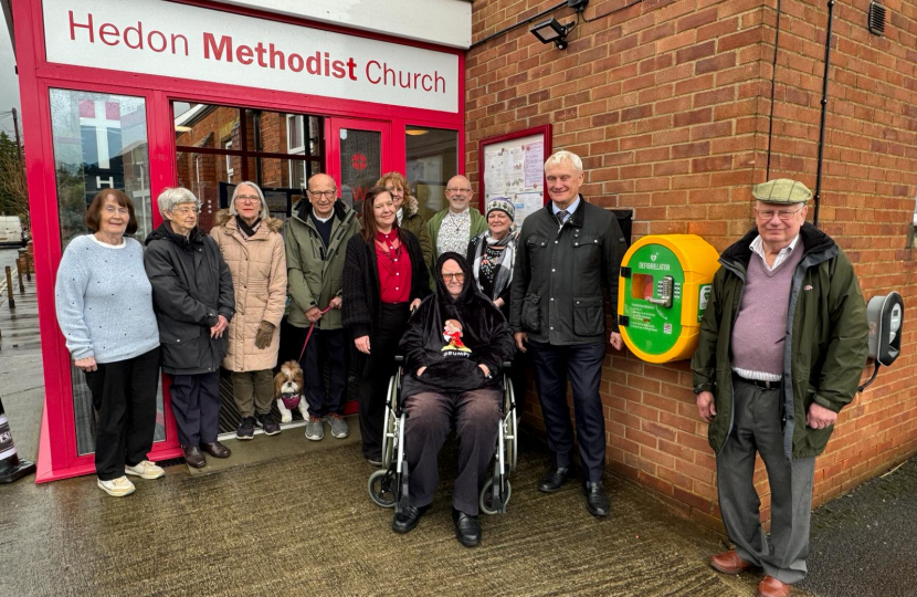 Graham Stuart MP with volunteers at Hedon Methodist Church