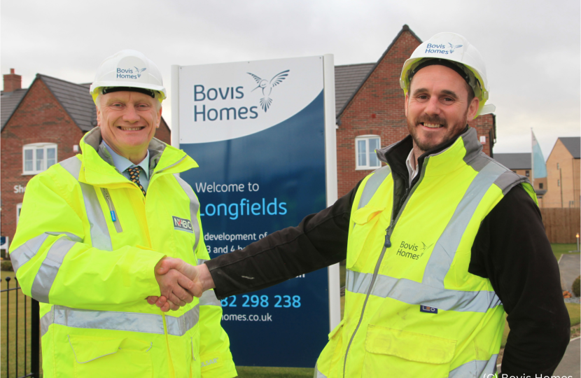 Graham Stuart and Matt Earnsaw at Longfields Development in Beverley (C) Bovis Homes