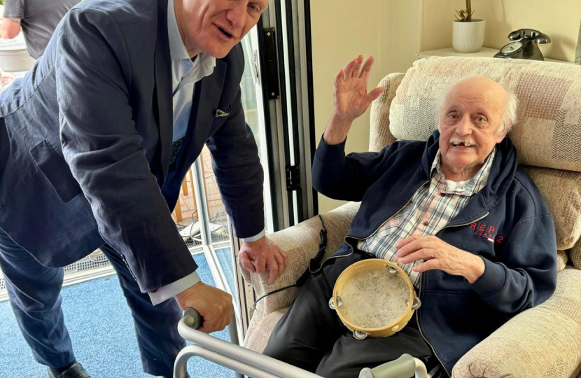 Graham Stuart with a resident at Beverley Grange Nursing Home