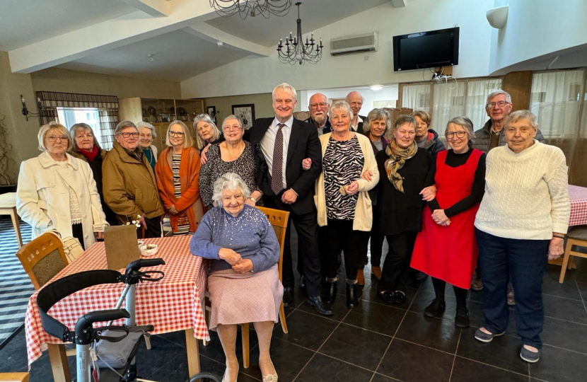 Graham with residents at Holderness Grange