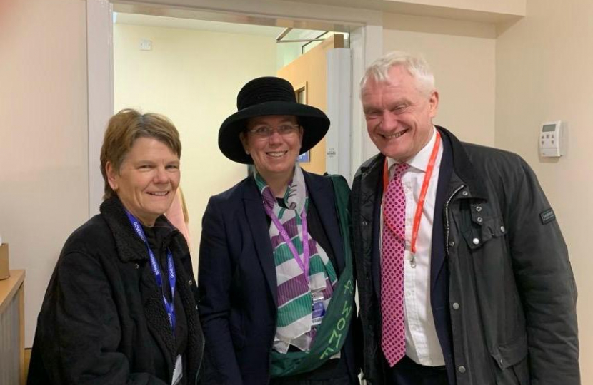 L to R Helen Freeborn, Jenny Marsden and Graham Stuart MP