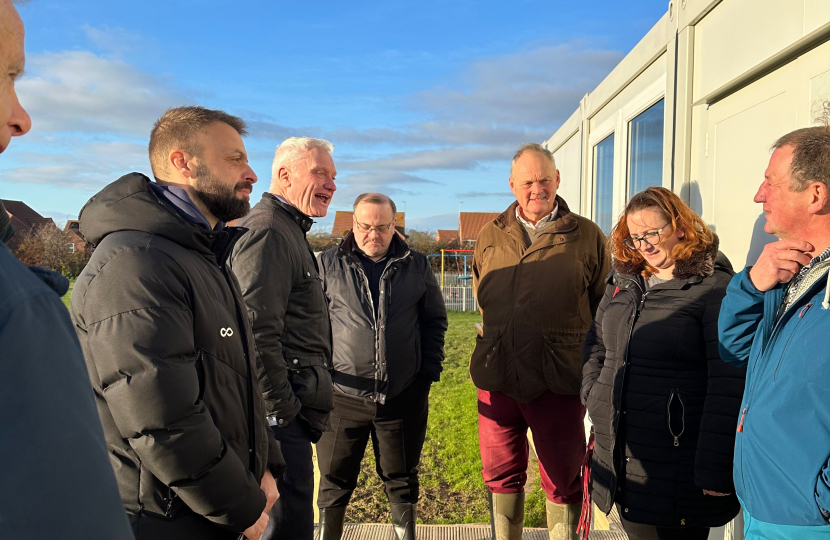 Paul Smith, Mike Richards, Graham Stuart, Richard Corden, Jo Stewart and Neil Havercroft at Skirlaugh Pavilion