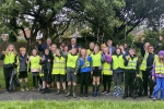 Cllr Bernard Gateshill, Graham Stuart MP, Cllr Kevin Beaumont, Cllr Pauline Greenwood and Miss Natalie Redpath with year 6 pupils