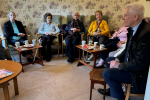 Graham speaking to residents at St Ellen's Court