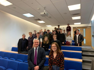 Graham Stuart MP with President of Hull Politics Society and Hull University Students