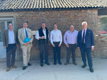 Pictured before the meeting are Sir Greg Knight MP, Minister Sir Mark Spencer MP, Graham Stuart MP, together with Bridlington & The Wolds Conservative Parliamentary Candidate, Charlie Dewhirst, Deputy Leader of East Riding of Yorkshire Council and local NFU representatives