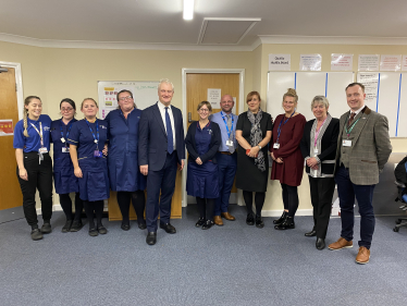 Graham Stuart with Councillor Lyn Healing, Councillor Sean McMaster and NHS staff at Withernsea Community Hospital