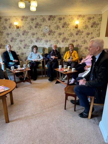 Graham speaking to residents at St Ellen's Court