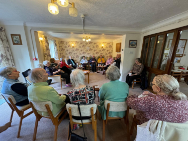 Graham talking to residents at St Ellen's Court