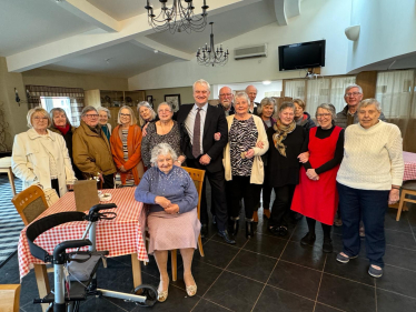 Graham with residents at Holderness Grange